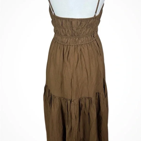 Alter'd StateDress  Womens Large Mocha‎ Sleeveless Tiered Cami Maxi Beach Boho - Picture 4 of 10